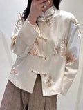 Gaoding 2024 Early Spring New Advanced New Chinese Coat Embroidery Light National Wind Collar Splicing Top