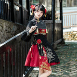 Pavilion Original Witch Girl Hanfu Women's New Chinese Style Blouse Leg Sling Skirt Skirt Suit 9321