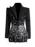 Suit Dress 2025 Spring New Famous Heavy Industry Water Drill Inlaid Decorative Design Dress