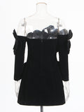 Walking Show Famous Lady Dress Woman 2025 Spring New Heavy Industry Velvet Three-Dimensional Flowers Breast Small Dress