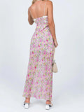 Broken Flower Holiday Sling Skirt Sexy Hottie Show Back Dress V Collar Body Hip Dress Summer HZ0628