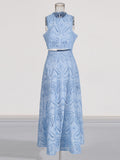 Holiday Wind 2025 New Round Collarless Bare Waist Vest High Waist Half-Dress Embroidered Two Sets Of Women