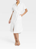 2024 New POLO Tie Simple Tie With Solid-Colored Cardigan Dress