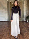 Autumn New Female Waist Thin Design Stitching Silk Dress Dress Dress Dress Woman