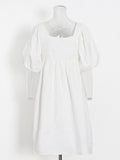 Temperament Fresh Sweet Style Dress Spring 2025 New Gentle High-End Collar Bubble Sleeve Short Dress Woman