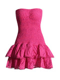 Bohemian Retro Style 2025 Spring Breast-Wearing Sexy Body-Wearing Lotus Lace Side Lace-Side Women's Dress