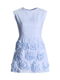 Temperament Famous Wind Dress 2025 New Sleeveless Tie Three-Dimensional Splicing Flowers Repair Dress Dress Woman