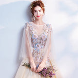 2025 New Light Gold Bride Long Sleeve Dinner Ceremony Show Show Bridesmaid Evening Dress