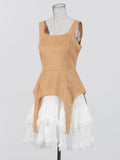 Simple Series Skirt 2025 Summer New Sling Belt High-Waist Design Cake Skirt Under The Pendulum Dress