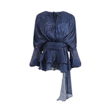 Elegant Vintage Style Dress 2025 New Hot-Sold Collar With Shoulder Long Sleeve Short Dress
