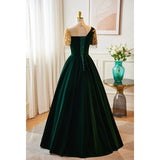Green Evening Dress Dress Female Piano Performance Performance Suit High-End Temperament High-End Host Folk Song Singing Dress