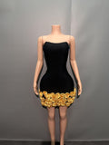 Flowers Breast-Wearing Sexy Ass Skirt Famous High-End Light Luxury High-End Touch Bandage Evening Dress