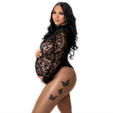 Ebay Hollow Mesh Pregnant Women's Jumpsuit Long-Sleeved Pregnant Women Take Pictures Of Mesh Yarn Jumpsuits Maternity