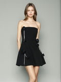 Babes Dress 2025 Spring New Three-Dimensional Rose Espoo Diamond Waist Bra Dress Dress Woman