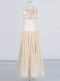 Style High-End Hanging Neck Cream Waist Dress 2025 New Lotus Hem Diamond Dress Dress