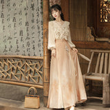 Design Autumn Evening Chinese Style Women's Clothing Element Half Dress Set 8829
