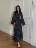 2024 New Chiffon Printing Lotus Leaf Sleeve Temperament Long Splicing Irregular Dress