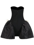 Famous Wind Dress 2025 Explosion Fashion Three-Dimensional Flowers Splicing Banded Brae Ponbo Skirt Woman