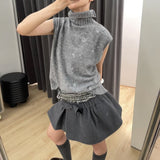 Fashion Bow Flower Crotch Short Skirt College Style Skirts 2024 New Model