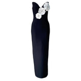 New Sexy Brat Banded Dress Flowers Diamond Open Fork Party Dress Long Dress