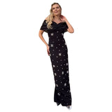 Autumn Elegant Fashion Butterfly Bow Hot Diamond Bandage Evening Dress Women's One-Word Shoulder Dress