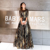 New Atmospheric Evening Dress Dress Female Famous Temperament Banquet Atmosphere Queen Golden Liang Annual Performance Suit