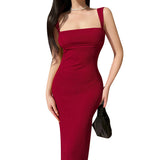 Knitted Slings Sexy Body Red Christmas Dress Summer Babes Pure Lusty Dress Girl DJPT