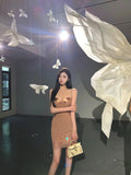Niche Design Beautiful Braided Hip Skirt 2024 Sexy Pure Desire To Repair Lace Splicing Sling Skirt