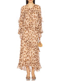 Print Niche Brand The Same Two Sets Of 2025 Summer New V-Neck Long-Sleeved Top Skirt Suit