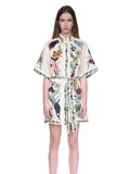 Niche 2025 New Collar Short Sleeves Printed With Thin Dress Woman