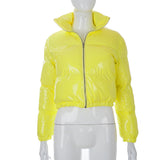 Lakes Lianjiang Women's Clothing Autumn And Winter New Fashion Bright Face Collar Down Bread Cotton Clothes DJPT