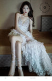 High-End Evening Dress Super Fairy High-End Light Luxury Small Host Temperament Famous People Go Out To Welcome The Yarn Dress