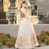 Goldfish Fireworks Chinese Wind Improvement Han Elements Women's Blouse Vest Skirt 8888