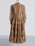 Court Retro Style 2025 Summer New Round-Neck Lantern Sleeve Shirt Plaster With Half-Dress Suit Woman