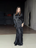 2025 New Ribbon Court Chiffon Spliced Half-High Tie With Dress