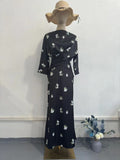 2024 Women's Loose Breathable Leisure Round-Neck Flower Print Skirt Suit
