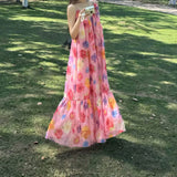Summer Dress New Holiday Style V Tie Sling Dress