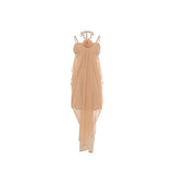 New Songchen Robe Sense Ocean Wind Color Mesh Sling Skirt