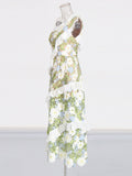 Idyllic Dress 2025 Summer New Sleeveless Water-Sowed Flower Embroidery Splicing Mesh Dress