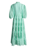 Women's Clothing 2025 Summer New High-End Lantern Sleeve Water-Soque Embroidery Strapped Dress Body Girl