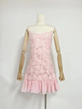Dress Holiday Style Fresh Sweet Three-Dimensional Rose Splicing Chiffon Sling Dress Skirt