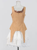 Simple Series Skirt 2025 Summer New Sling Belt High-Waist Design Cake Skirt Under The Pendulum Dress