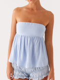 Summer Women's Waist Fashion Pure Color Short Small Top Direct Sales DJPT