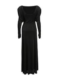 Elegant High-End Dress Dress 2025 Summer New Round Collar Kinestic Body To Collect Waist Long Dress Dress Woman