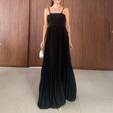 Women's High-Rise Splicing Sexy Dew Solid Color Design Dress In Summer 2025