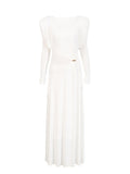 Elegant High-End Dress Dress 2025 Summer New Round Collar Kinestic Body To Collect Waist Long Dress Dress Woman