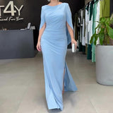 Summer Round Collar Small Shawl Design Dress Slim Height Waist Skirt