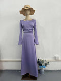 2024 New Hand-Drilled Woven Tape Design Long-Sleeved Fintry Dress