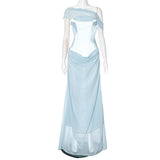 Lake Lianjiang F24DS380 Women's Slanted Shoulder Sleeveless Fishtail Party Dress Dress HZ0628