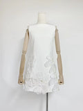 Dress 2025 Summer Banquet Stylish Elegant Round-Neck Three-Dimensional Flowers Sleeveless A-Shaped Dress Skirt